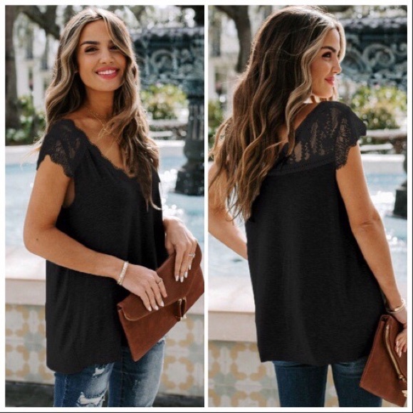 LAST 2‼️NEW‼️BLACK LACE TANK- top - Picture 2 of 3